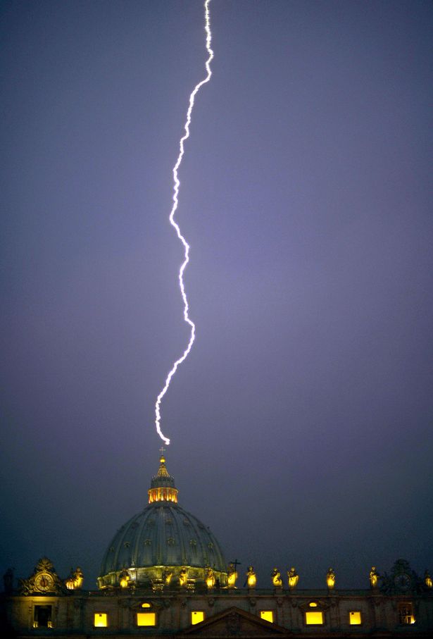 A+lightning+strikes+St+Peter%27s+dome+at+the+Vatican+on+February+11.jpg